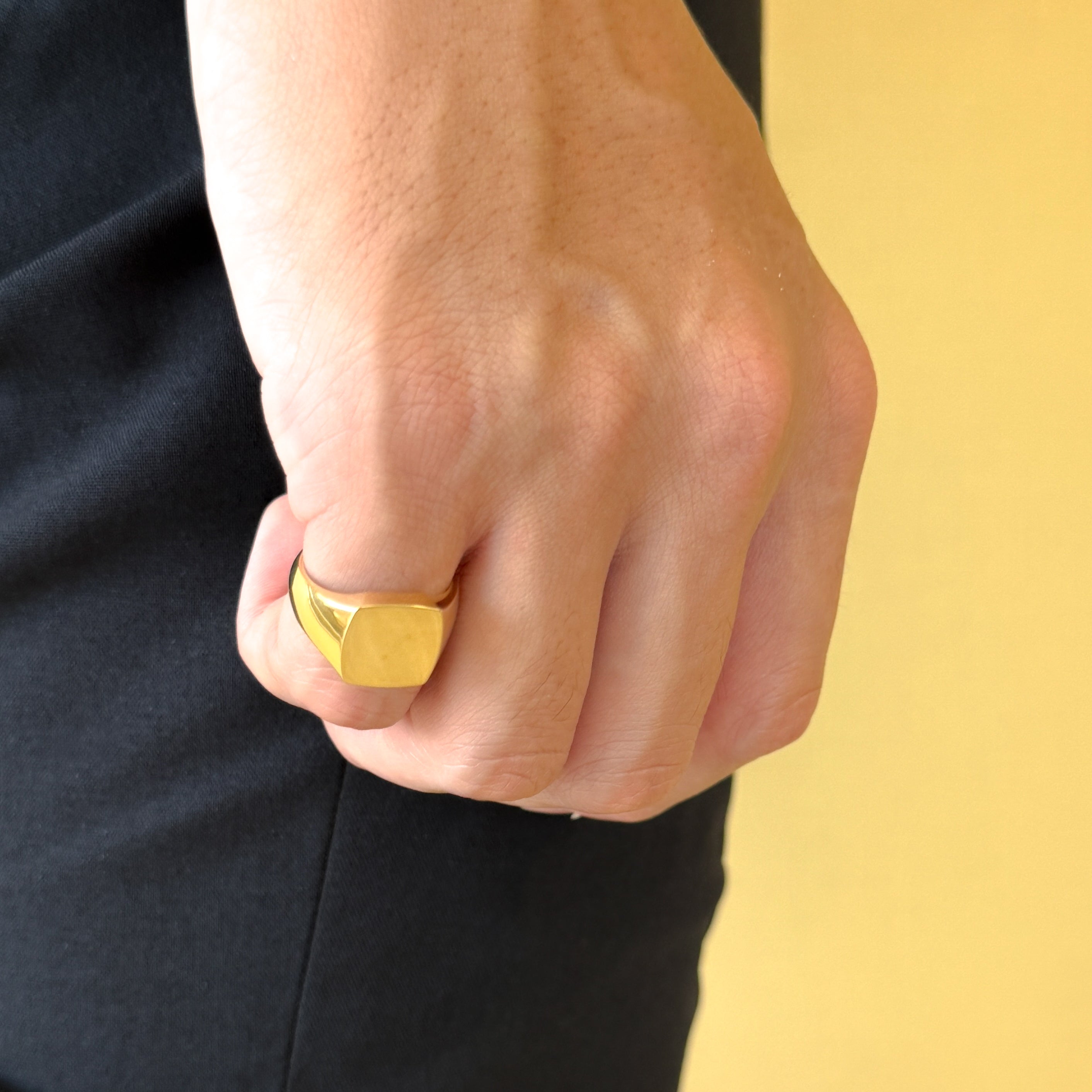 K18リング(7~17号/ユニセックス/シグネット/クッション)《WRGY4113》