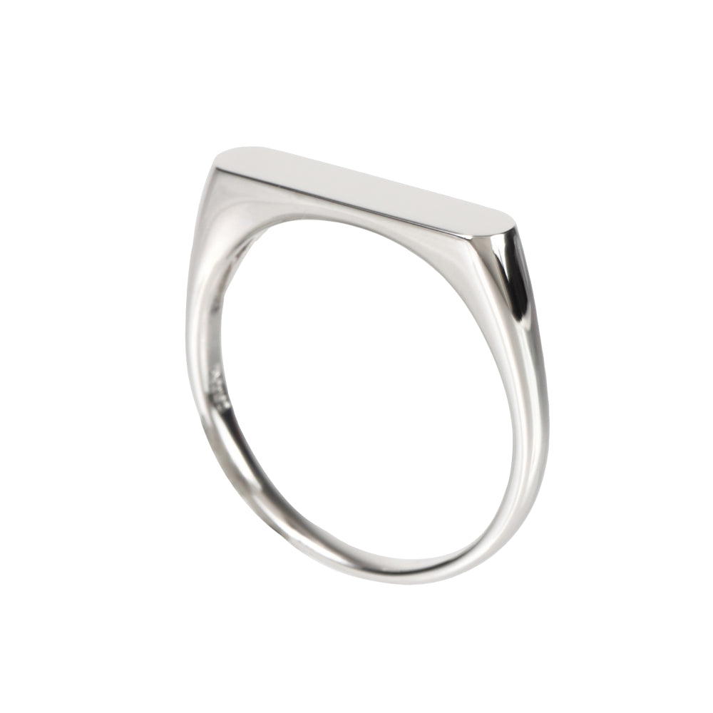 プラチナリング(18~24号/ユニセックス/シグネット/ラウンドレクタングル)