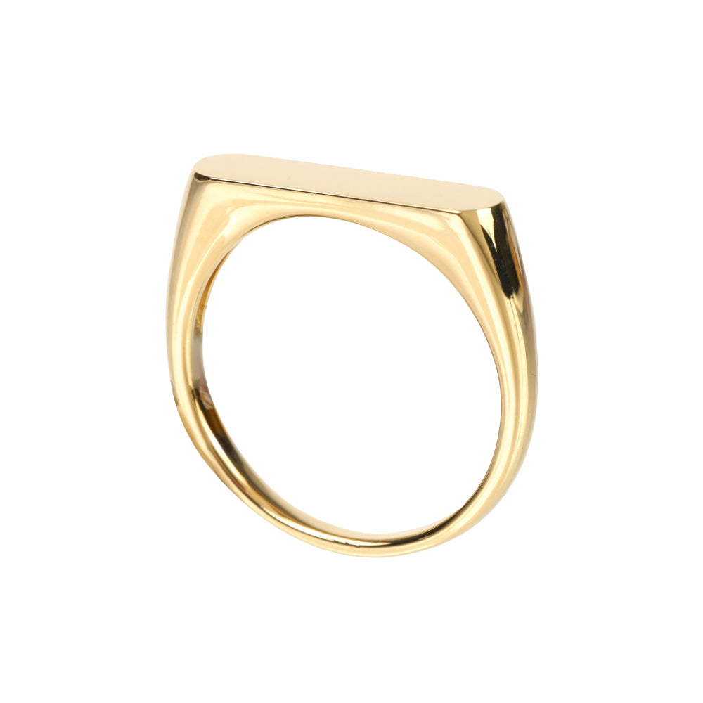 K18リング(4~17号/ユニセックス/シグネット/ラウンドレクタングル)