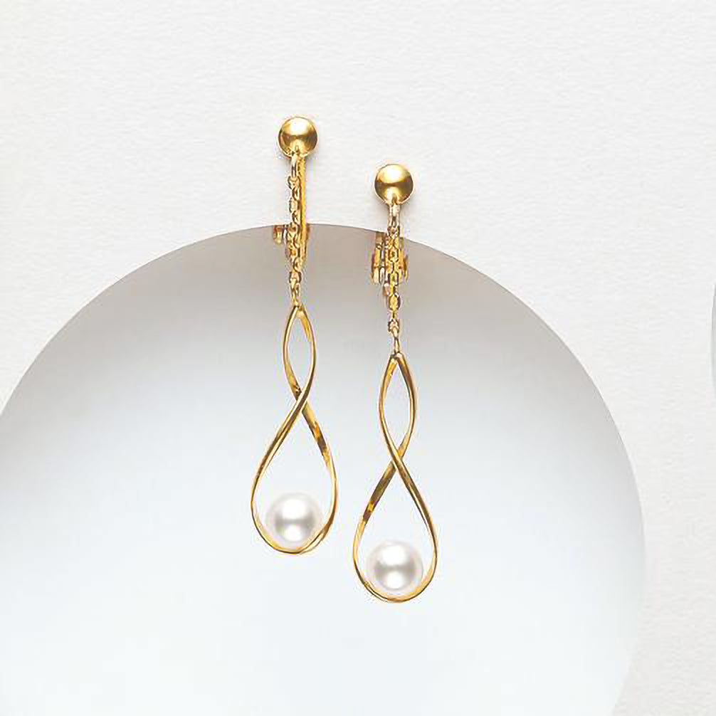 パール K18イヤリング(アコヤ真珠/6月誕生石)《ZH10122-YG》