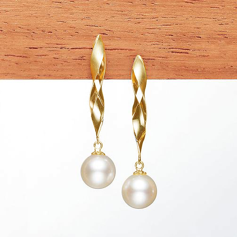 パール K18ピアス(アコヤ真珠/6月誕生石)《ZH10153-YG》