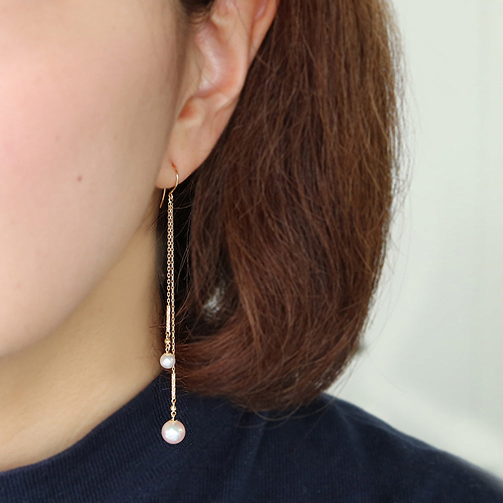 パール K18ピアス(アコヤ真珠/6月誕生石)《ZH10157-YG》