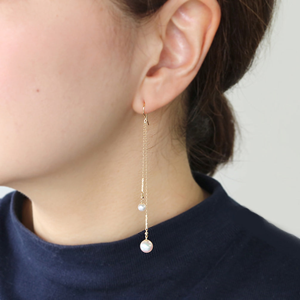 パール K18ピアス(アコヤ真珠/6月誕生石)《ZH10157-YG》