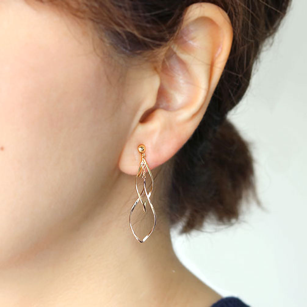 K18イヤリング(コンビカラー)《ZH10169-YP》