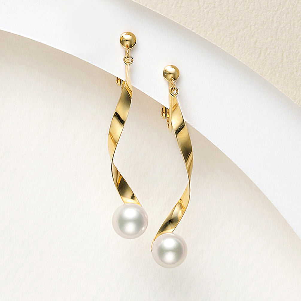 パール K18イヤリング(アコヤ真珠/6月誕生石)《ZH10170-YG》