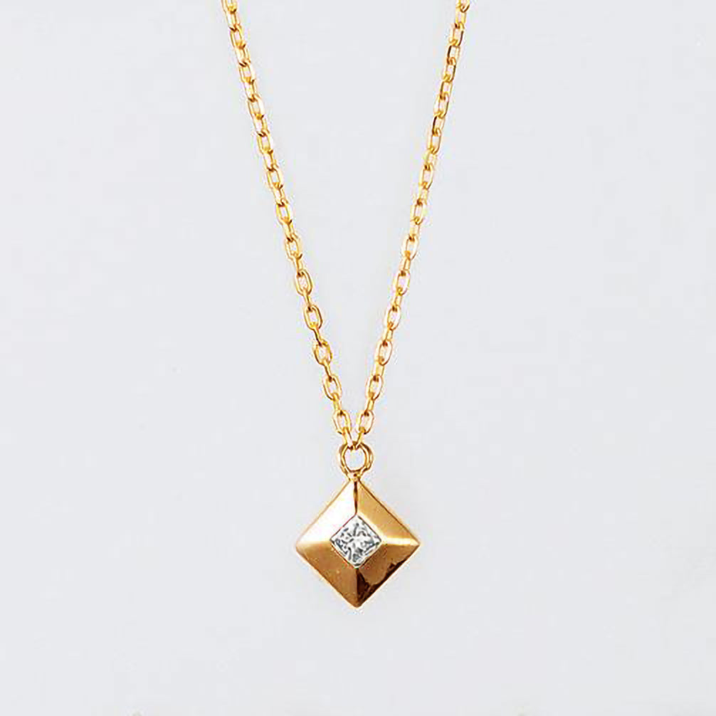 ダイヤモンド K18ネックレス(4月誕生石)《ZH10178-PG》