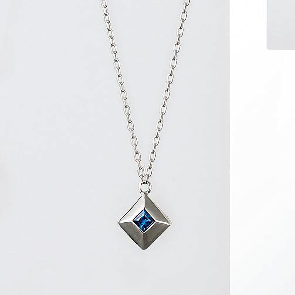 サファイア K14/K18ネックレス(9月誕生石)《ZH10180-WG》