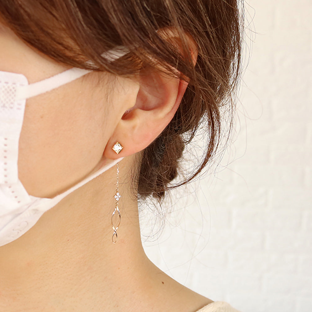 ダイヤモンド K10マスクチャーム(4月誕生石)《ZH10196-YG》