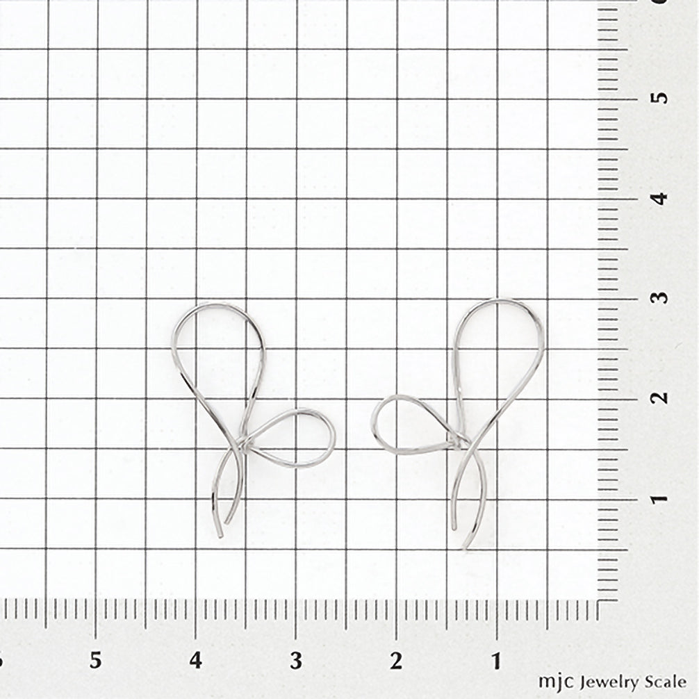K14ピアス(リボンモチーフ)《ZH10197-WG》