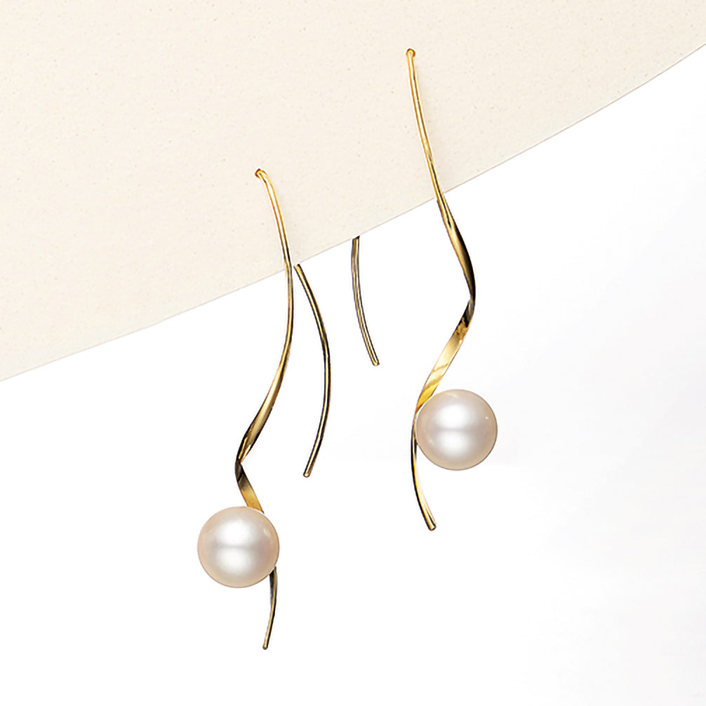 パール K18ピアス(アコヤ真珠/6月誕生石)《ZH10208-YG》