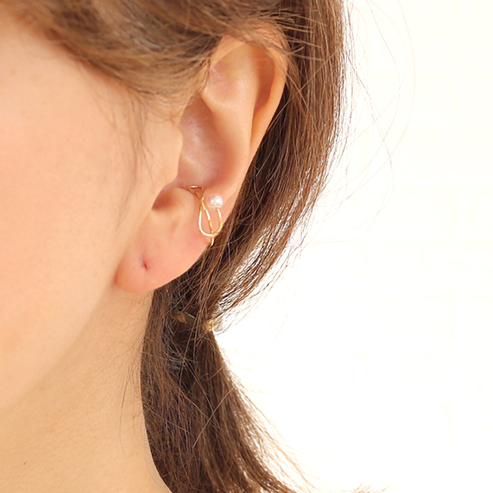 パール K18イヤーカフ(アコヤ真珠/片側/6月誕生石)《ZH10231-YG》