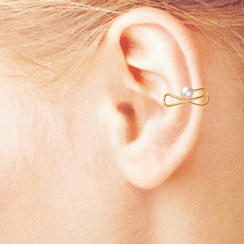 パール K18イヤーカフ(アコヤ真珠/片側/6月誕生石)《ZH10231-YG》