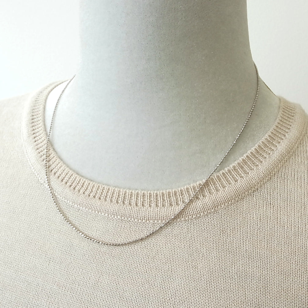 K18チェーン(ホワイトゴールド/カットボール/幅1.2mm/45cm/フリーアジャスター)《WNKY3745》