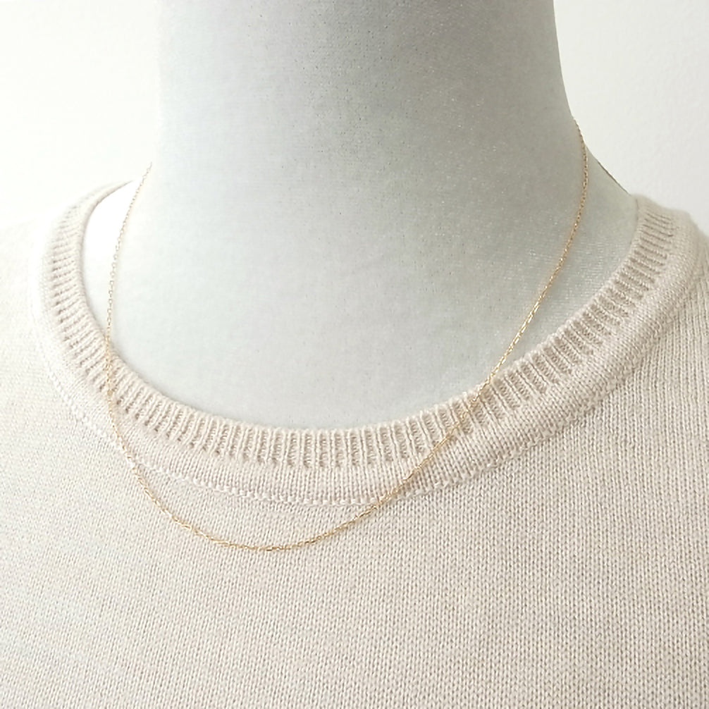 K18チェーン(イエローゴールド/カットアズキ/幅1.0mm/45cm/フリーアジャスター)《ZN03101-45》