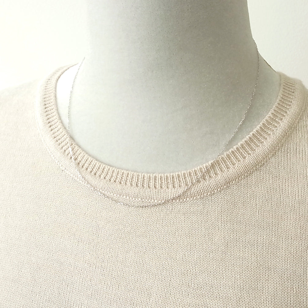 K18チェーン(ホワイトゴールド/カットアズキ/幅1.0mm/45cm/フリーアジャスター)《ZN03102-45》