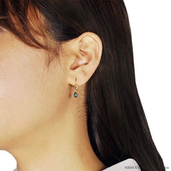 アレキサンドライト K18ピアス(クレサンベール/ペアシェイプ/フック/6月誕生石)《BEPA7629》