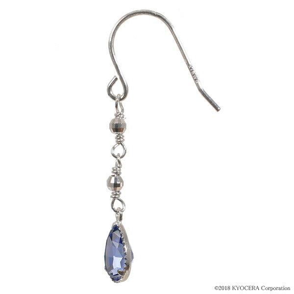 ライトブルーサファイア K18ピアス(クレサンベール/フック/ミラーボール/9月誕生石)《BEPC7635》