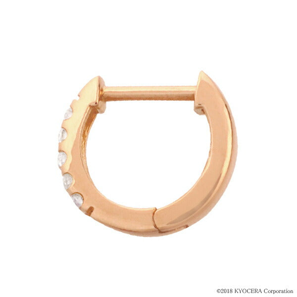 ダイヤモンド K18ピアス(計0.1カラット/フープ/4月誕生石)《BEPD3004W》