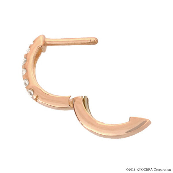 ダイヤモンド K18ピアス(計0.1カラット/フープ/4月誕生石)《BEPD3004W》