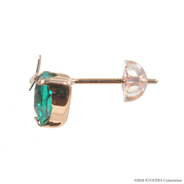 エメラルド K18ピアス(クレサンベール/蝶モチーフ/ハートモチーフ/5月誕生石)《BEPE7636》