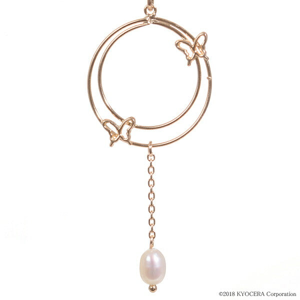 パール K18ピアス(アコヤ真珠/ベビーパール/3.0mm~4.0mm/蝶モチーフ/フック/6月誕生石)《BEPQ7628》