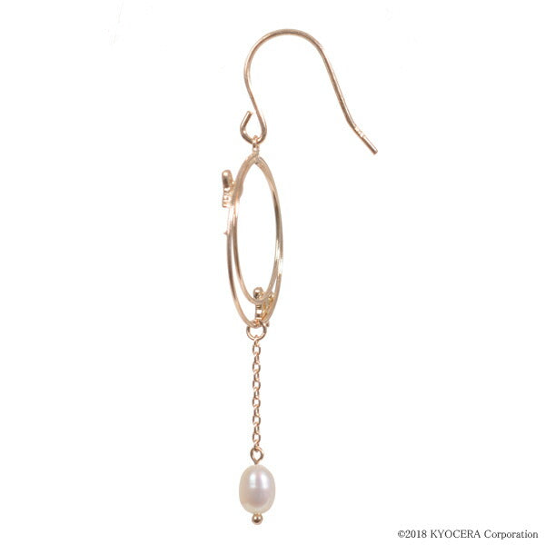 パール K18ピアス(アコヤ真珠/ベビーパール/3.0mm~4.0mm/蝶モチーフ/フック/6月誕生石)《BEPQ7628》