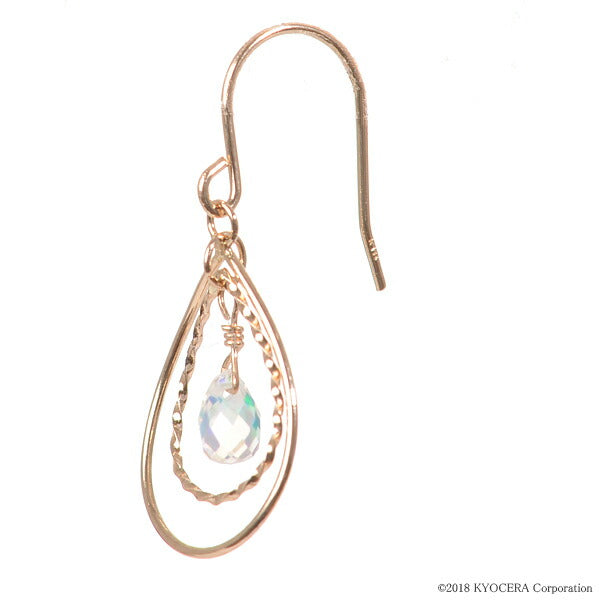 ウォーターオパール K18ピアス(クレサンベール/ブリオレット/ぶら下がり/10月誕生石)《BEPW7627》