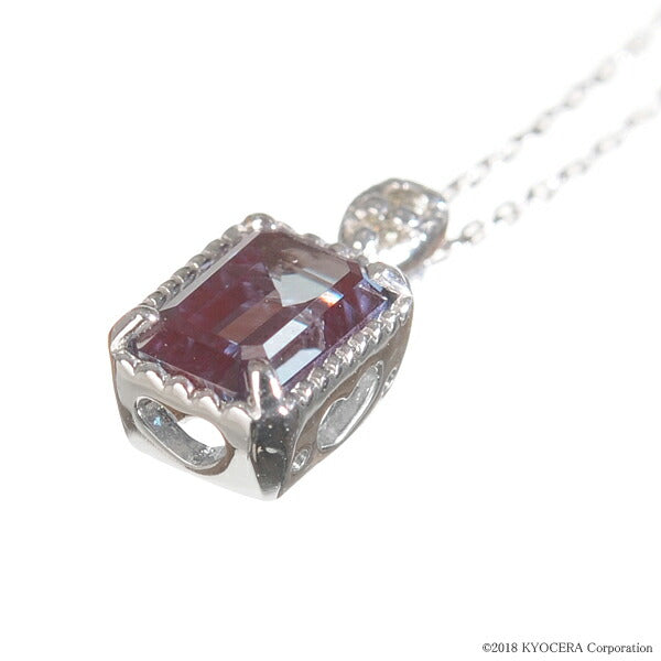 アレキサンドライト/ダイヤモンド K18ネックレス(クレサンベール/スクエア/6月誕生石)《BPDA7641》