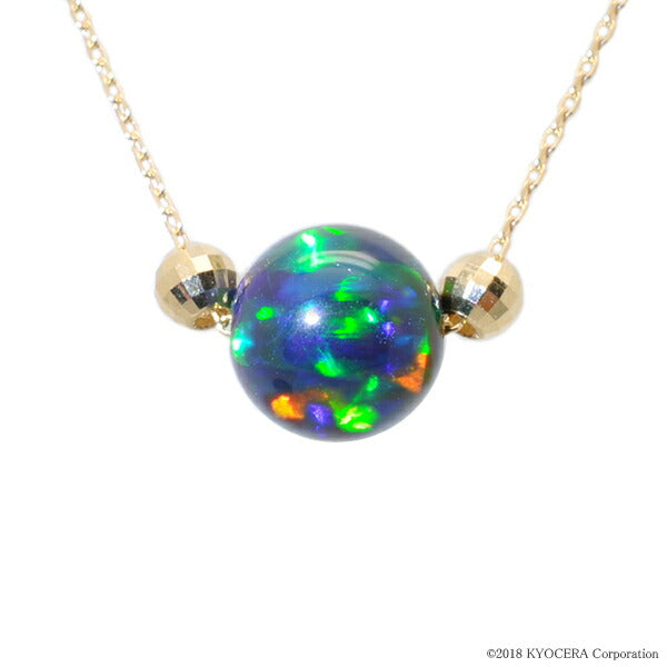 ブラックオパール K18ネックレス(クレサンベール/10月誕生石)《BPDB7726W》