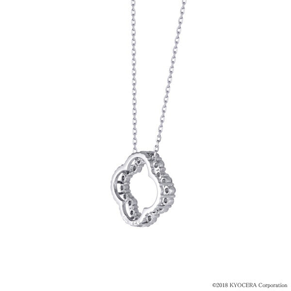 ダイヤモンド プラチナネックレス(計0.2カラット/クローバーモチーフ/4月誕生石)《BPDD3070W》