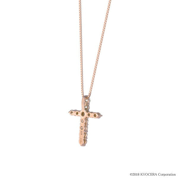 ダイヤモンド K18ネックレス(計0.3カラット/クロスモチーフ/4月誕生石)《BPDD3187W》