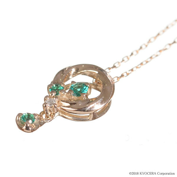 エメラルド/ダイヤモンド K18ネックレス(クレサンベール/5月誕生石)《BPDE7642》