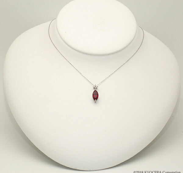 ルビー/ダイヤモンド K18ネックレス(クレサンベール/マーキス/7月誕生石)《BPDR7624》