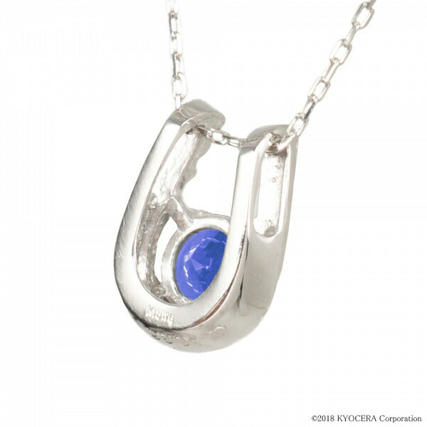 ブルーサファイア/ダイヤモンド K18ネックレス(クレサンベール/馬蹄モチーフ/9月誕生石)《BPDS2660》
