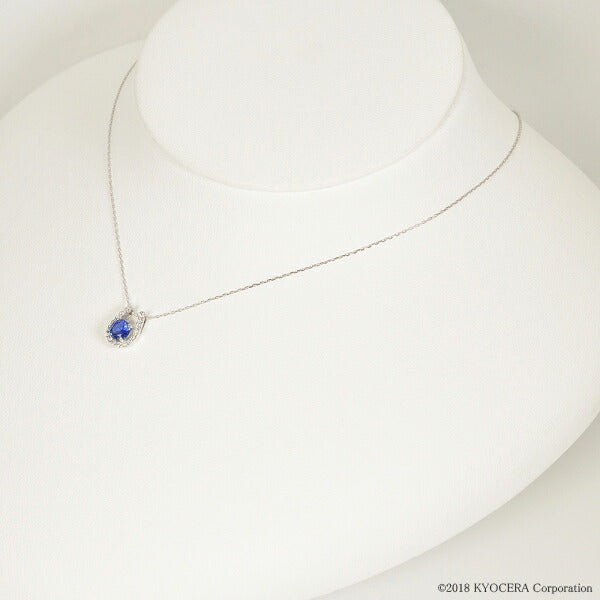 ブルーサファイア/ダイヤモンド K18ネックレス(クレサンベール/馬蹄モチーフ/9月誕生石)《BPDS2660》