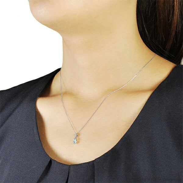 ウォーターオパール/ダイヤモンド K18ネックレス(クレサンベール/マーキス/10月誕生石)《BPDW7638》