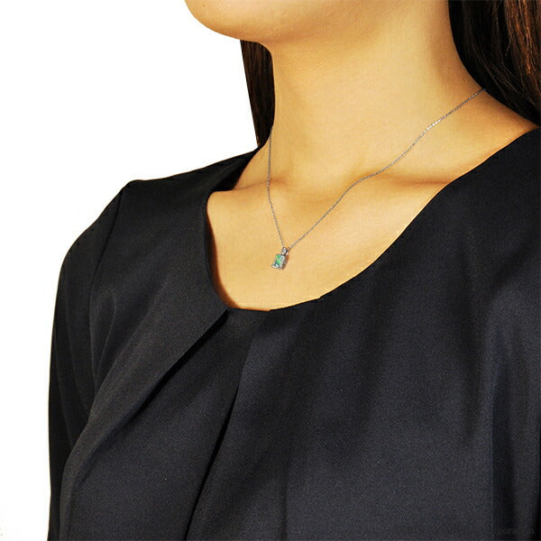 ウォーターオパール/ダイヤモンド K18ネックレス(クレサンベール/スクエア/10月誕生石)《BPDW7641》