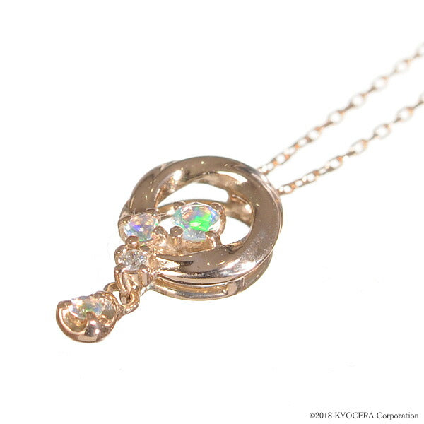 ウォーターオパール/ダイヤモンド K18ネックレス(クレサンベール/10月誕生石)《BPDW7642》