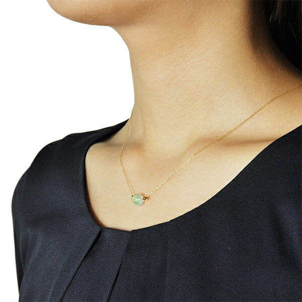 ウォーターオパール K18ネックレス(クレサンベール/10月誕生石)《BPDW7726W》