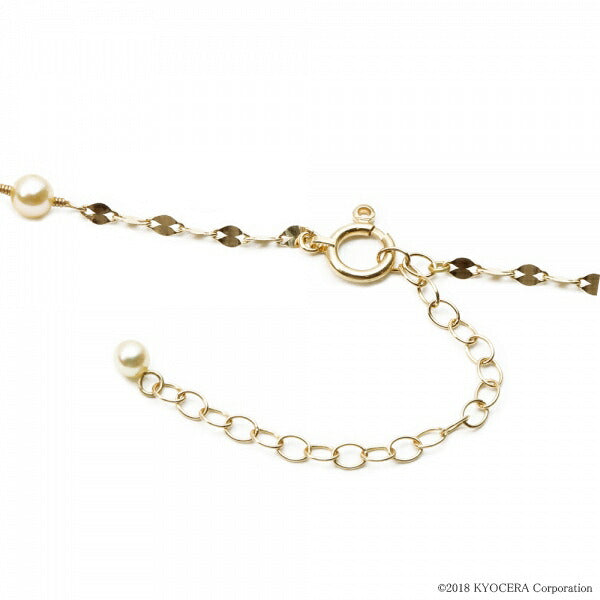 パール K18ネックレス(白蝶真珠/ゴールデンパール/6.0mm~8.0mm/無調色/6月誕生石)《JNKQ1201》