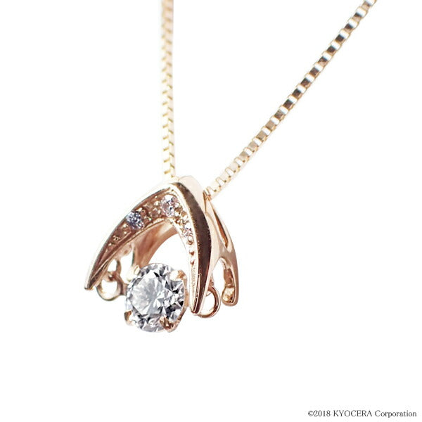 ダイヤモンド K18ネックレス(0.15カラット/FカラーUP/SI2UP/EXCELLENT/ダンシングストーン/一粒/4月誕生石)《JPDD1111》