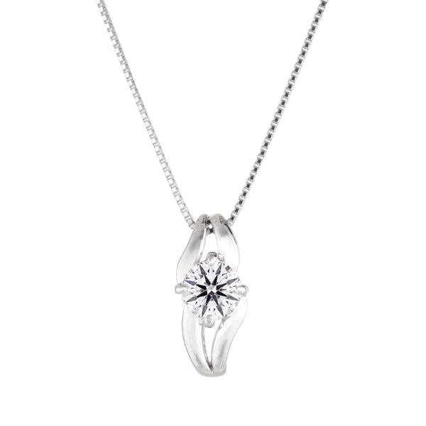 ダイヤモンド PTネックレス(0.3カラット/Dカラー/SI2UP/3EX(H&C)/一粒/4月誕生石/グレーディングレポート付き)《JPDD1179》