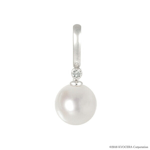 パール/ダイヤモンド K18クリッカー/ペンダントトップ(花珠/アコヤ真珠/9.0mmUP/6月誕生石/花珠鑑別鑑定書付き)《JPDQ1049》