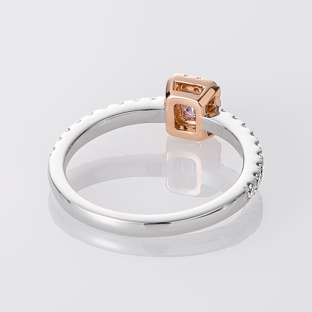 【限定1点】ピンクダイヤモンド/ダイヤモンド プラチナ/K18リング(0.203カラット/Fancy Intense Pink/SI1/4月誕生石/グレーディングレポート付き)《JRGD1667》