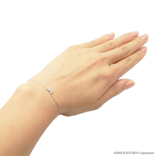 ダイヤモンド K18ブレスレット(パヴェ/ハートモチーフ/4月誕生石)《WBCD2988》