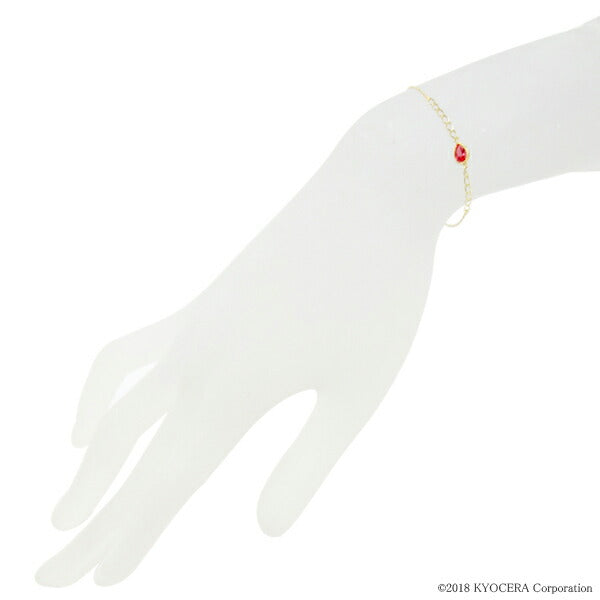 パパラチアサファイア K18ブレスレット(クレサンベール/ペアシェイプ/ミル打ち/9月誕生石)《WBCP2956》