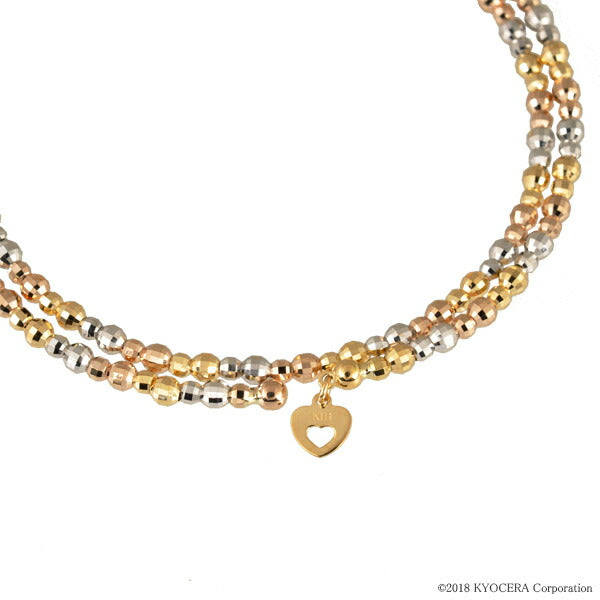 K18ブレスレット(カットボール/フリーサイズ/マルチカラー/形状記憶)《WBCY3771》