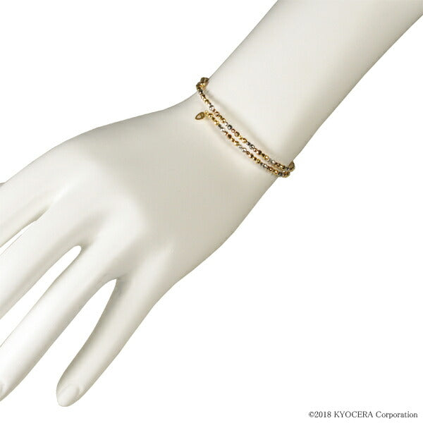 K18ブレスレット(カットボール/フリーサイズ/マルチカラー/形状記憶)《WBCY3771》