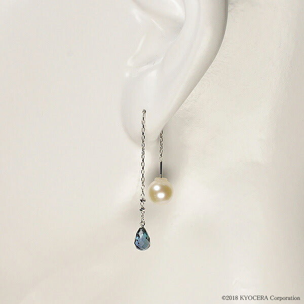 アレキサンドライト K18ピアス(クレサンベール/ブリオレット/ミラーボール/パールキャッチ/6月誕生石)《WEPA2843》