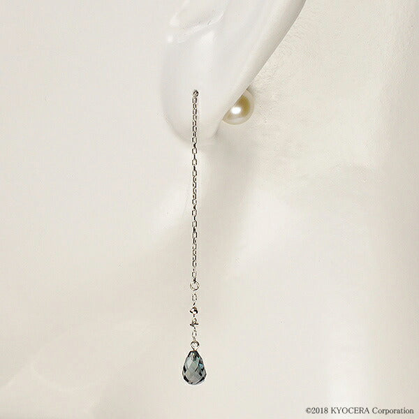 アレキサンドライト K18ピアス(クレサンベール/ブリオレット/ミラーボール/パールキャッチ/6月誕生石)《WEPA2843》